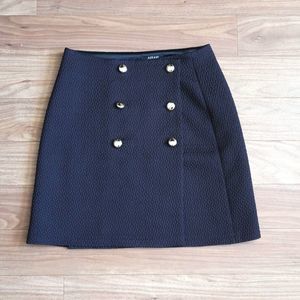 Affari Women's Skirt Small Black Quilted A Line Military Style Lined